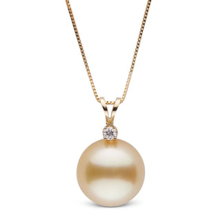 Harmony Collection Golden 11.0-12.0 mm South Sea Pearl & Diamond Pendant yg