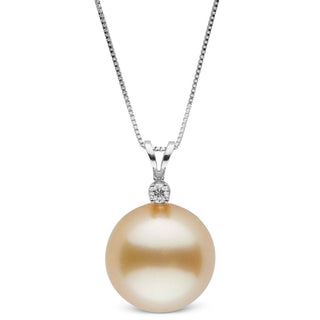 Harmony Collection Golden 13.0-14.0 mm South Sea Pearl & Diamond Pendant wg