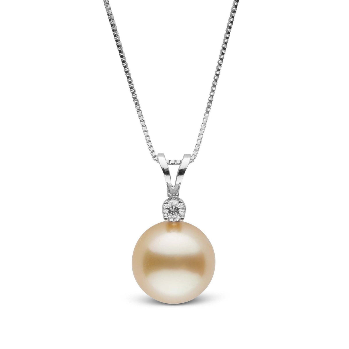 Harmony Collection Golden 9.0-10.0 mm South Sea Pearl & Diamond Pendant, view 2