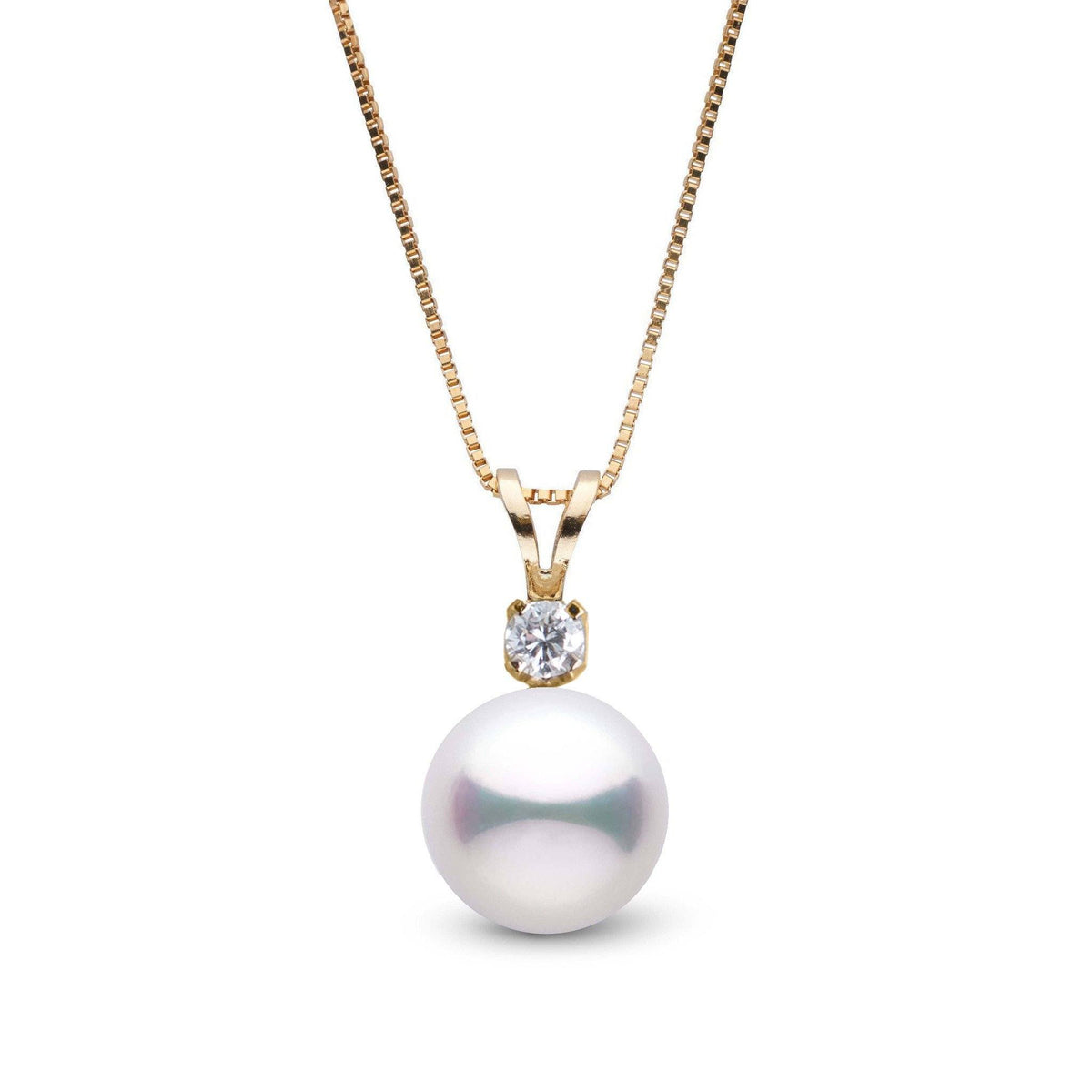 Grand Harmony Collection 9.0-9.5 mm Akoya Pearl & Diamond Pendant yellow gold