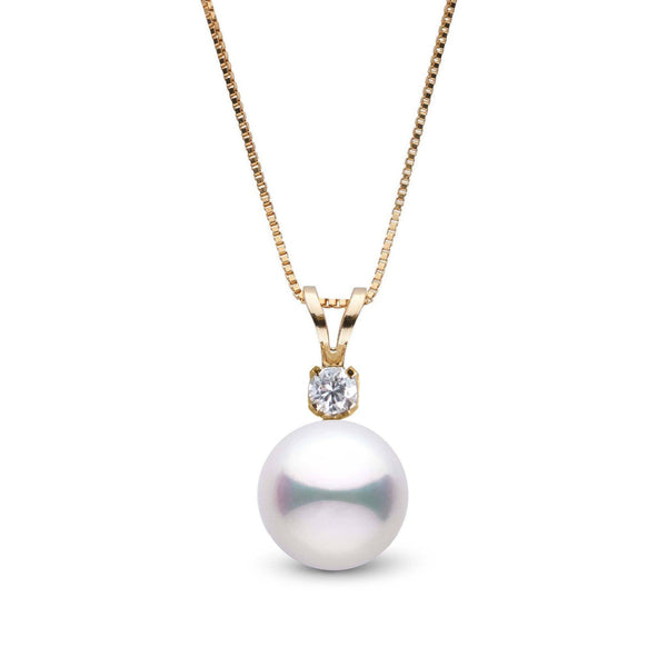Grand Harmony Collection 9.0-9.5 mm Akoya Pearl & Diamond Pendant yellow gold