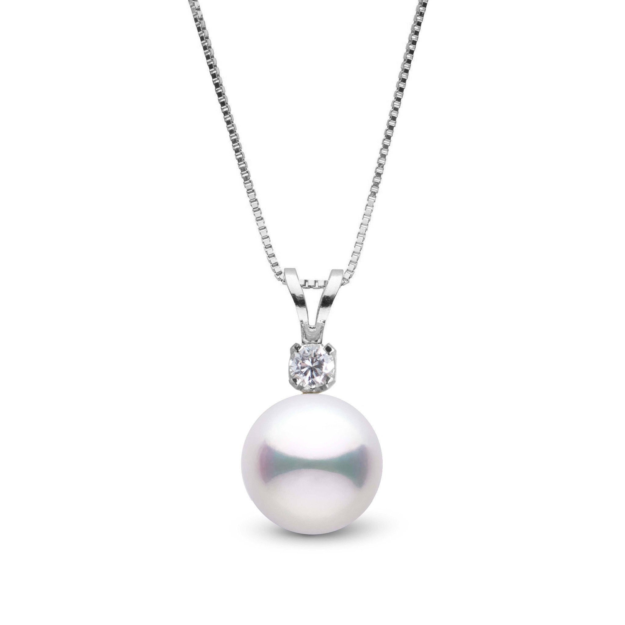 Grand Harmony Collection 9.0-9.5 mm Akoya Pearl & Diamond Pendant white gold