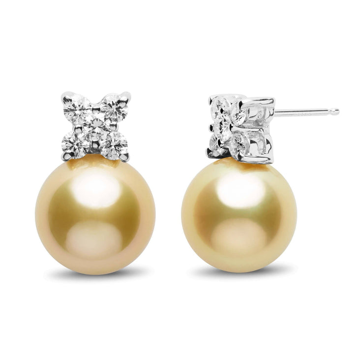 Kiss Collection Golden South Sea 11.0-12.0 mm Pearl and Diamond Stud Earrings