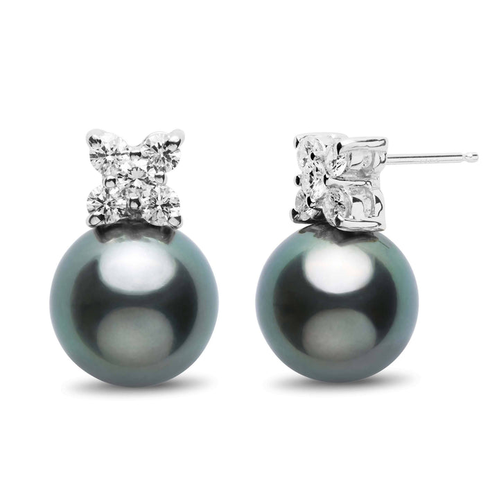 Kiss Collection Tahitian 11.0-12.0 mm Pearl and Diamond Stud Earrings
