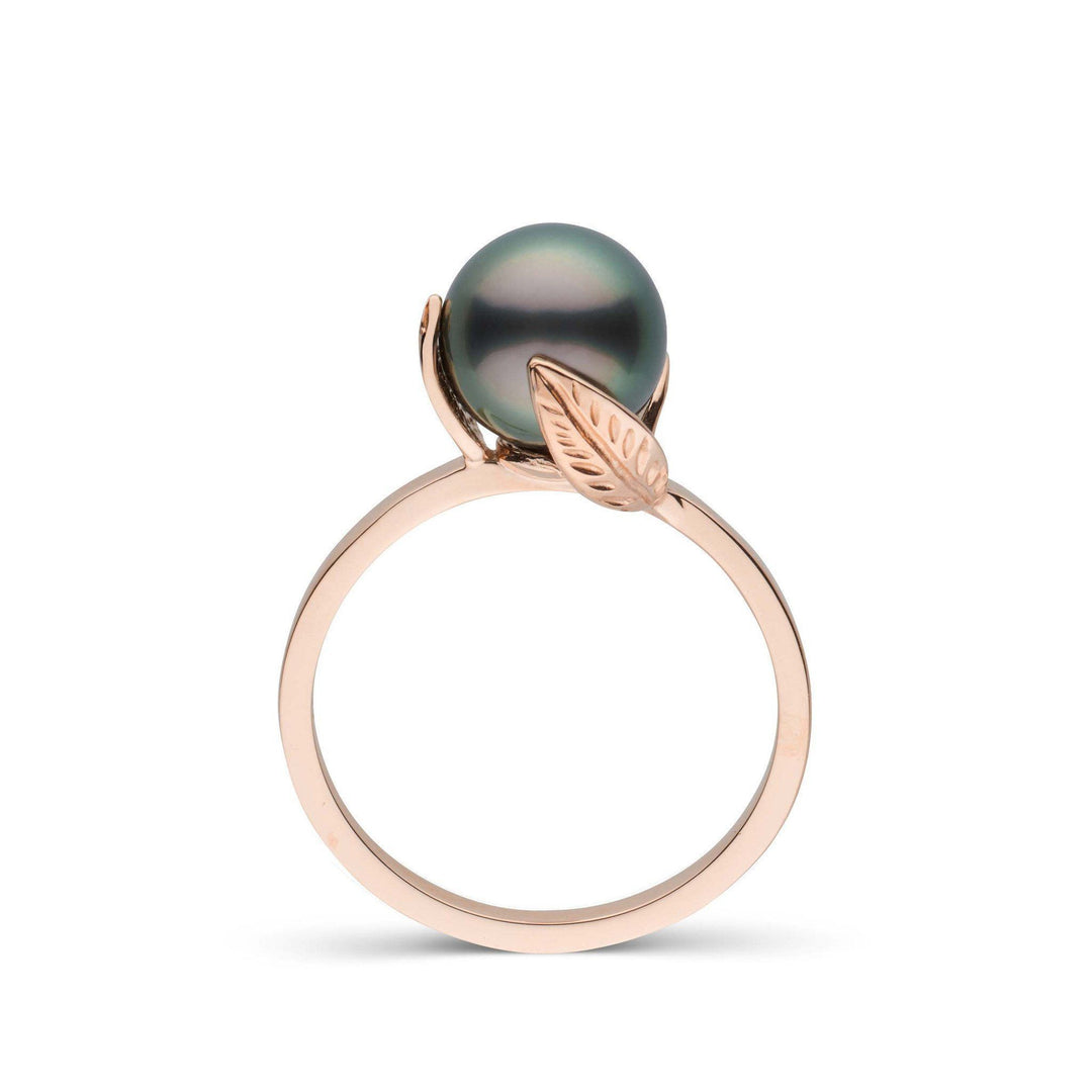 Leaf Collection Tahitian Pearl Ring Rose Gold front