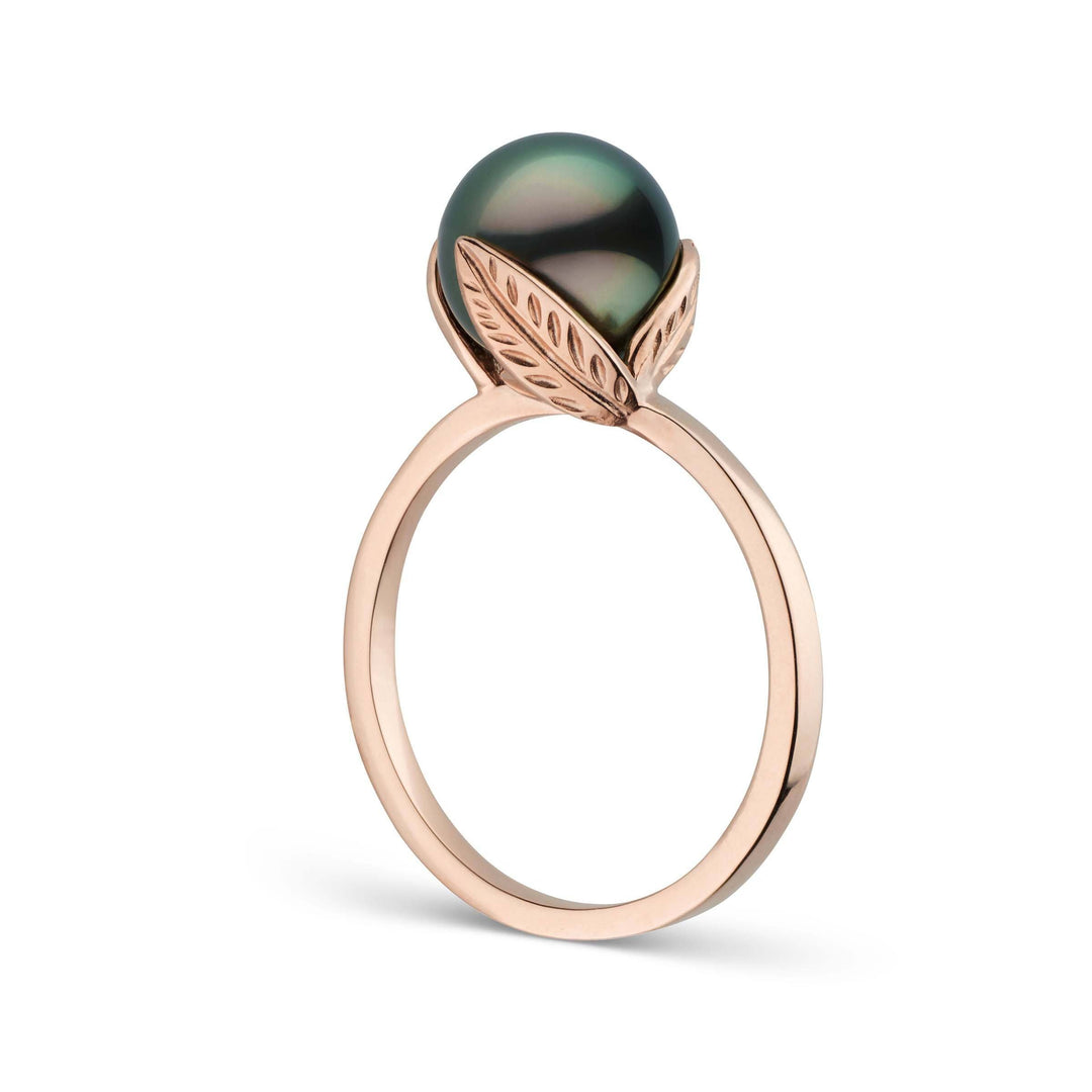 Leaf Collection Tahitian Pearl Ring Rose Gold angle