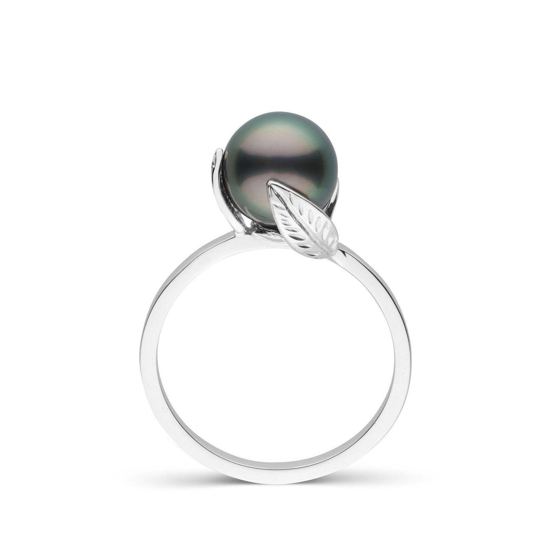 Leaf Collection Tahitian Pearl Ring White Gold front