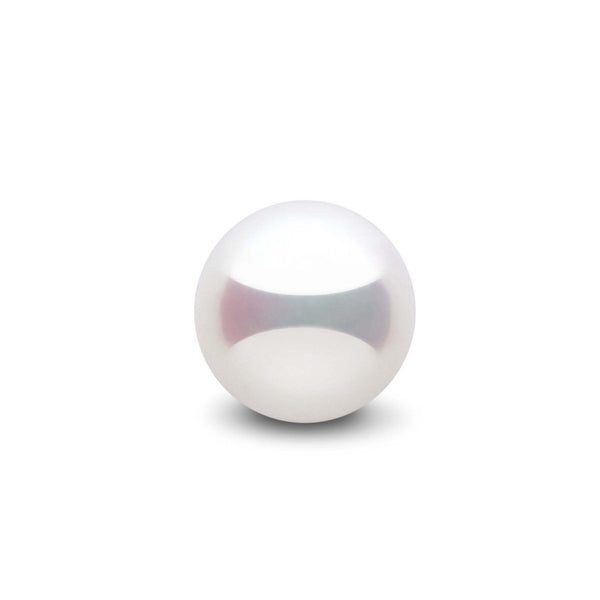 Single loose white pearl with smooth surface and high luster showcased on a white background, part of the Loose White Freshadama Pearl (Sold as Set of 4) collection.