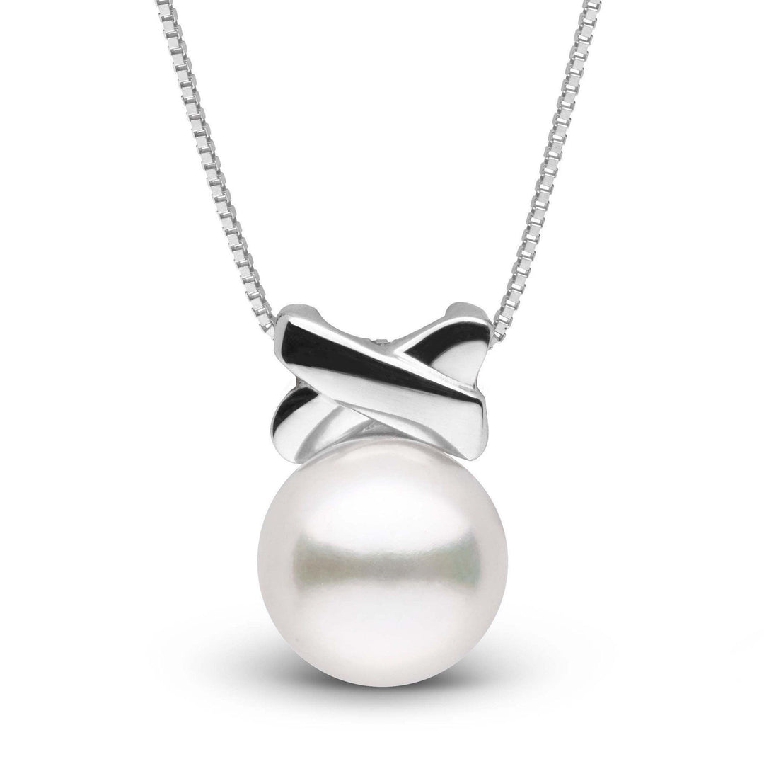 Love Collection Akoya Pearl Pendant white gold front