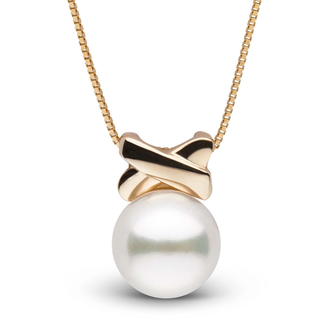 Love Collection Akoya Pearl Pendant Yellow gold front