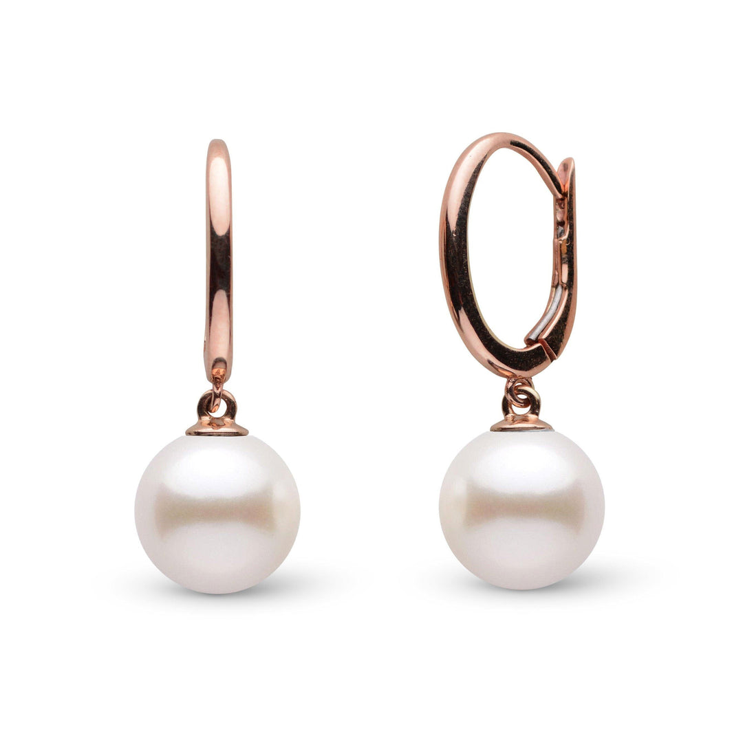 Solid Eternal Collection White Freshadama 8.5-9.0 mm Pearl Dangle Earrings