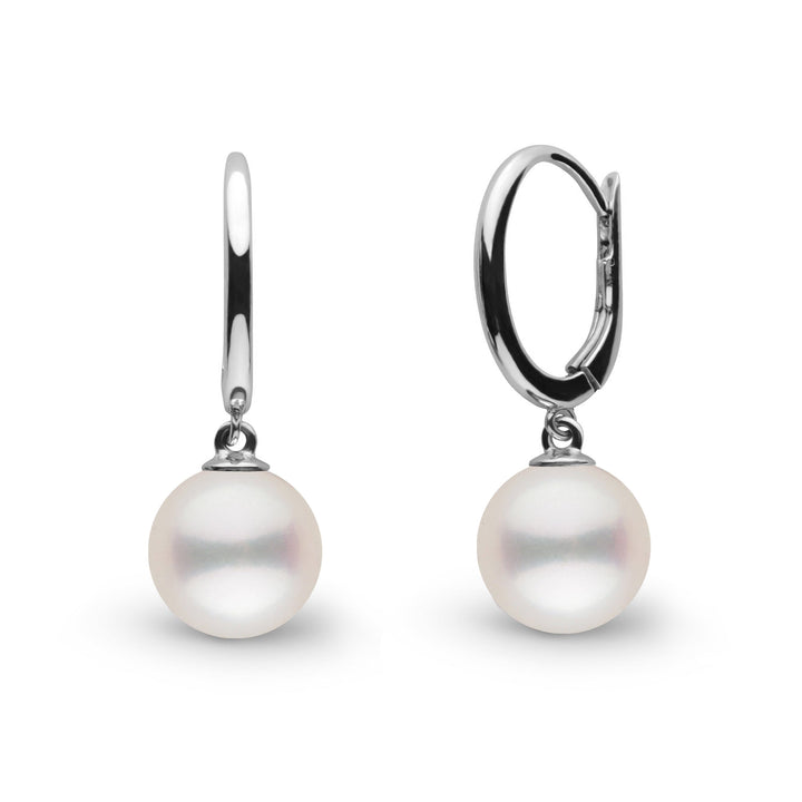Solid Eternal Collection 7.5-8.0 mm White Freshadama Pearl Earrings