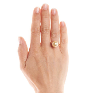 Oracle Collection Golden South Sea Pearl Ring on model