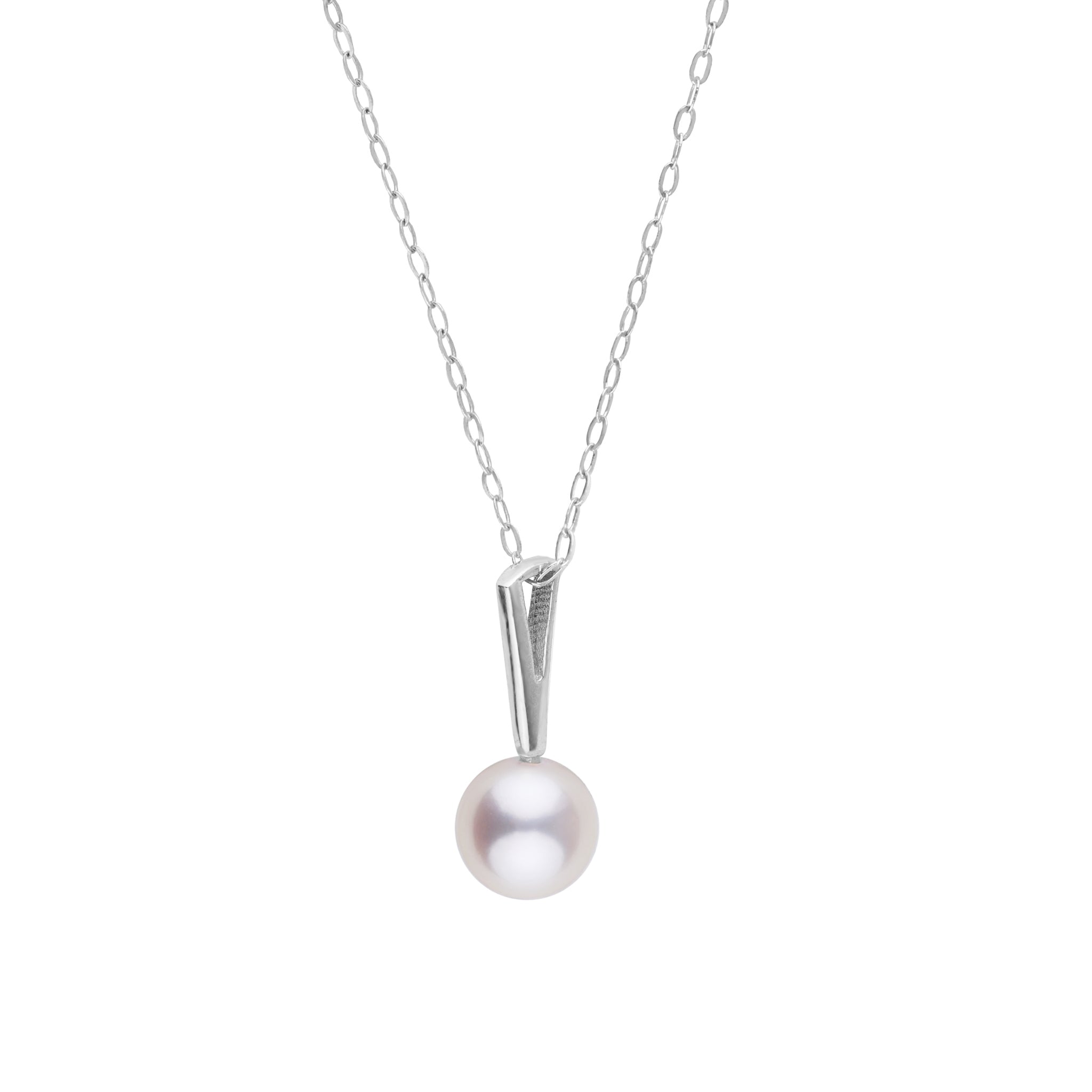 Petite Bar Collection 6.5-7.0 mm Freshadama Pearl Pendant White Gold Side View
