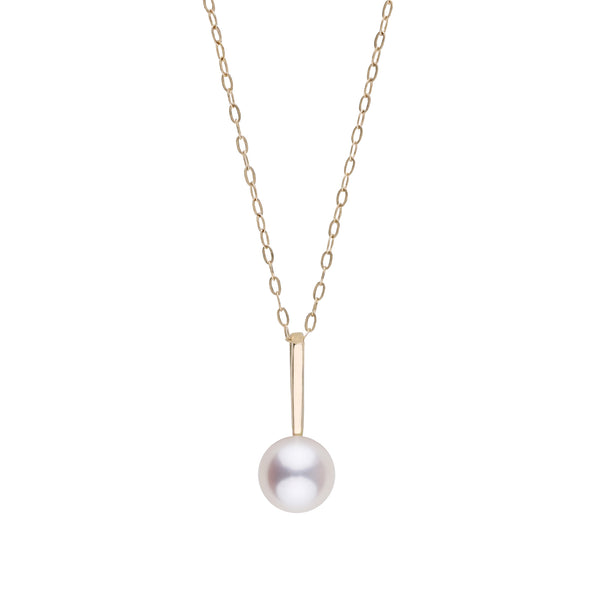 Petite Bar Collection 6.5-7.0 mm Freshadama Pearl Pendant Yellow Gold Front View