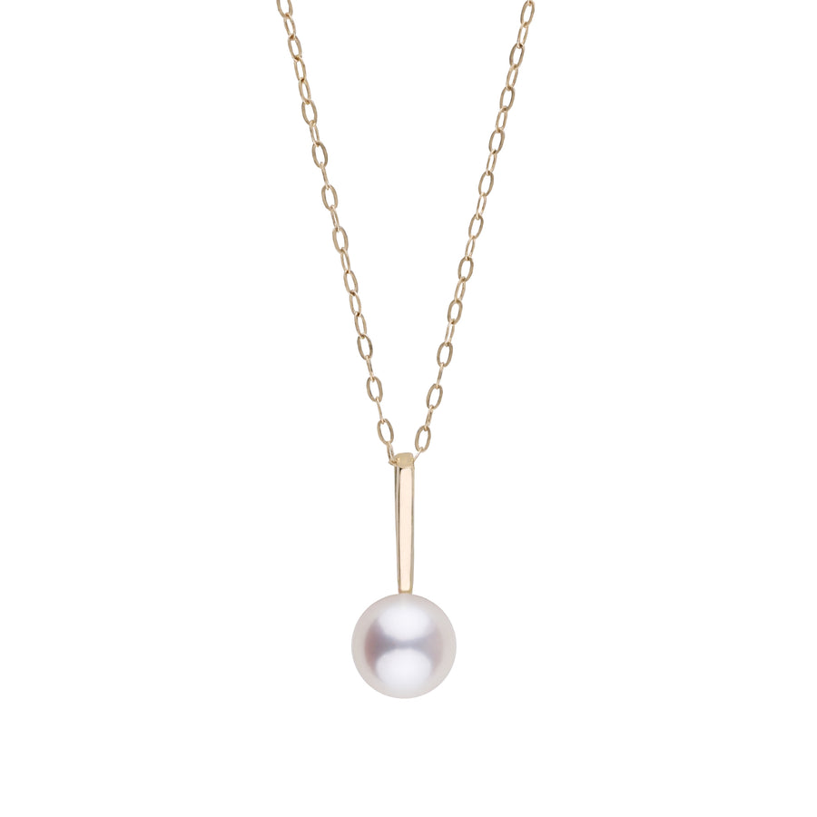 Petite Bar Collection 6.5-7.0 mm Freshadama Pearl Pendant Yellow Gold Front View