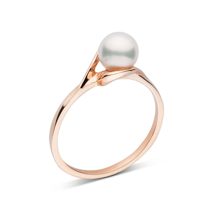 Petite Collection Akoya Pearl Ring rose gold angle view