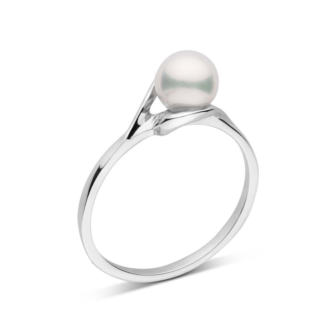 Petite Collection Akoya Pearl Ring white gold side view