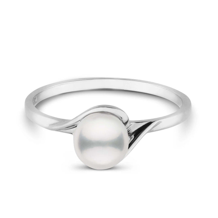 Petite Collection Akoya Pearl Ring white gold top view