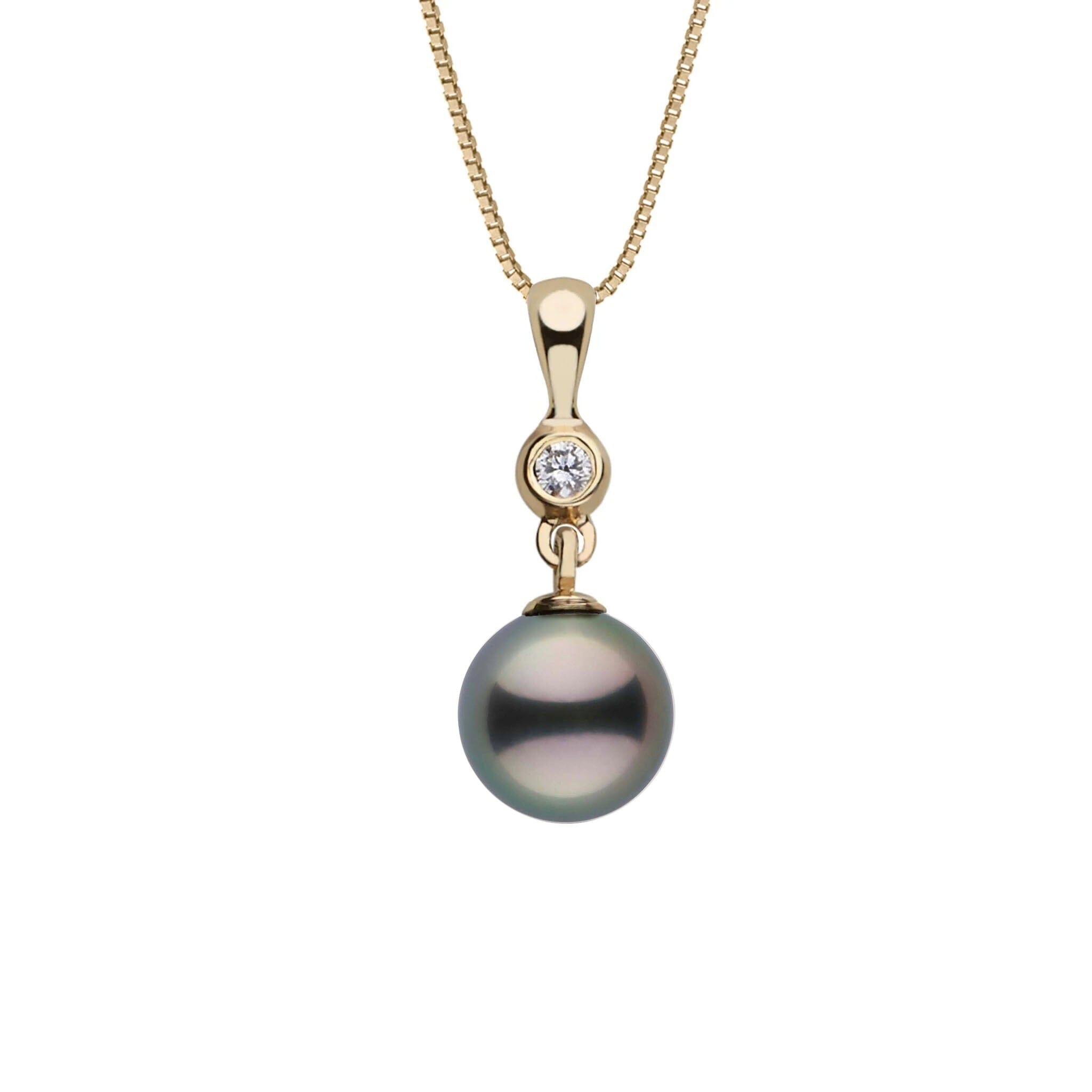 8.0-9.0 mm Tahitian Pearl and Diamond Romantic Collection Pendant