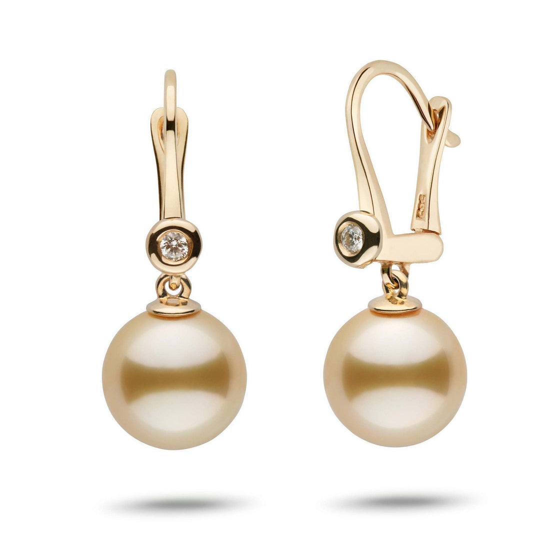Romantic Collection Golden South Sea 10.0-11.0 mm Pearl & Diamond Dangle Earrings