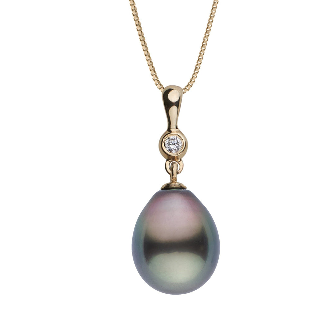 Romantic Collection 11.0-12.0 mm Tahitian Drop Pearl and Diamond Pendant