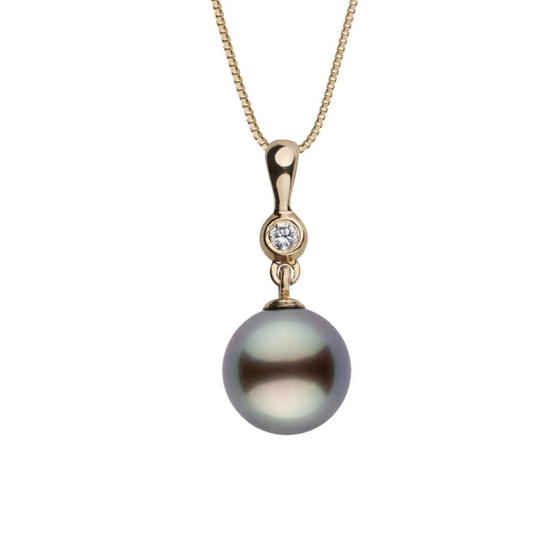 Romantic Collection 9.0-10.0 mm Tahitian Pearl and Diamond Pendant