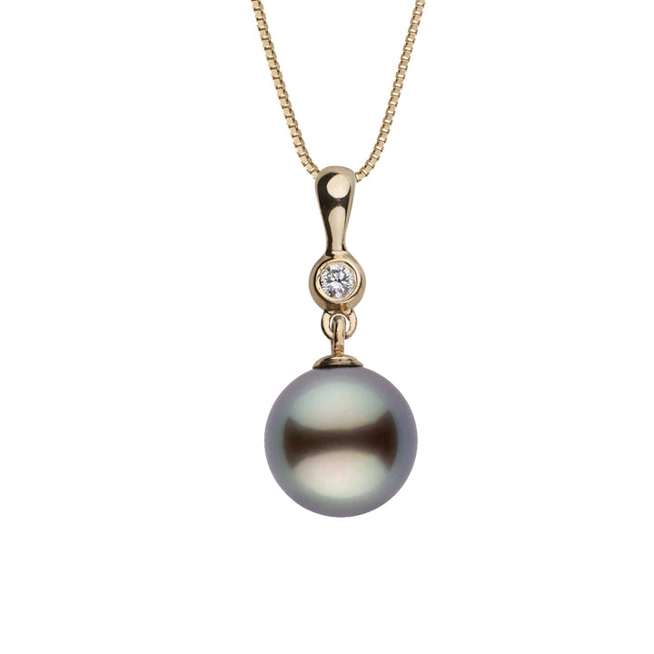 Romantic Collection 9.0-10.0 mm Tahitian Pearl and Diamond Pendant