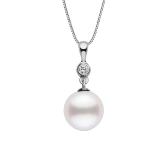 Romantic Collection 11.0-12.0 mm White South Sea Pearl & Diamond Pendant wg