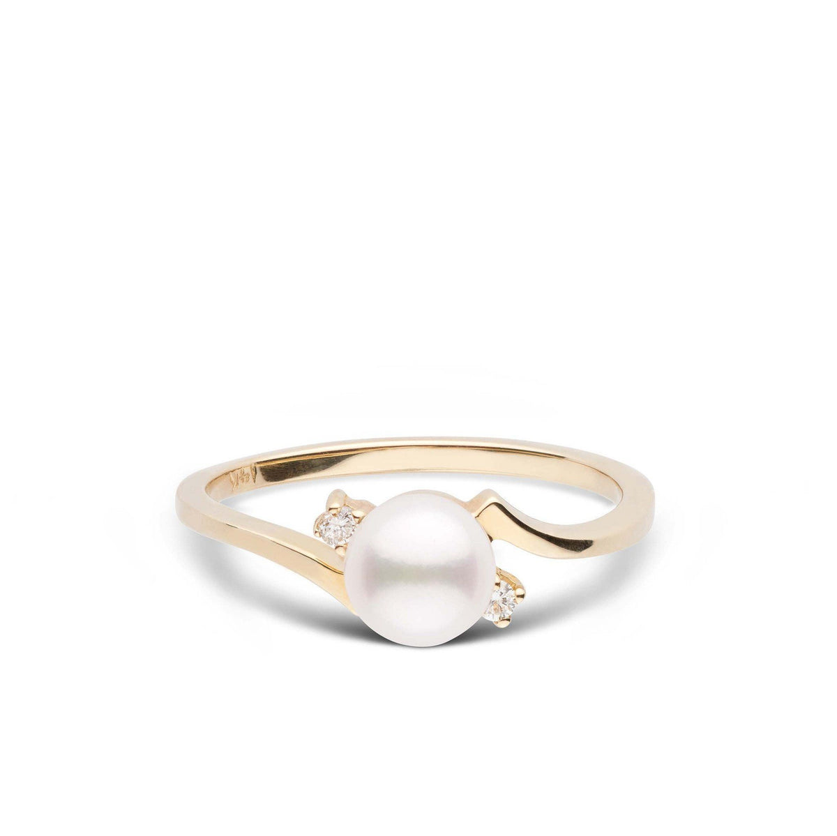 Starlight Collection Akoya Pearl and Diamond Ring yellow gold
