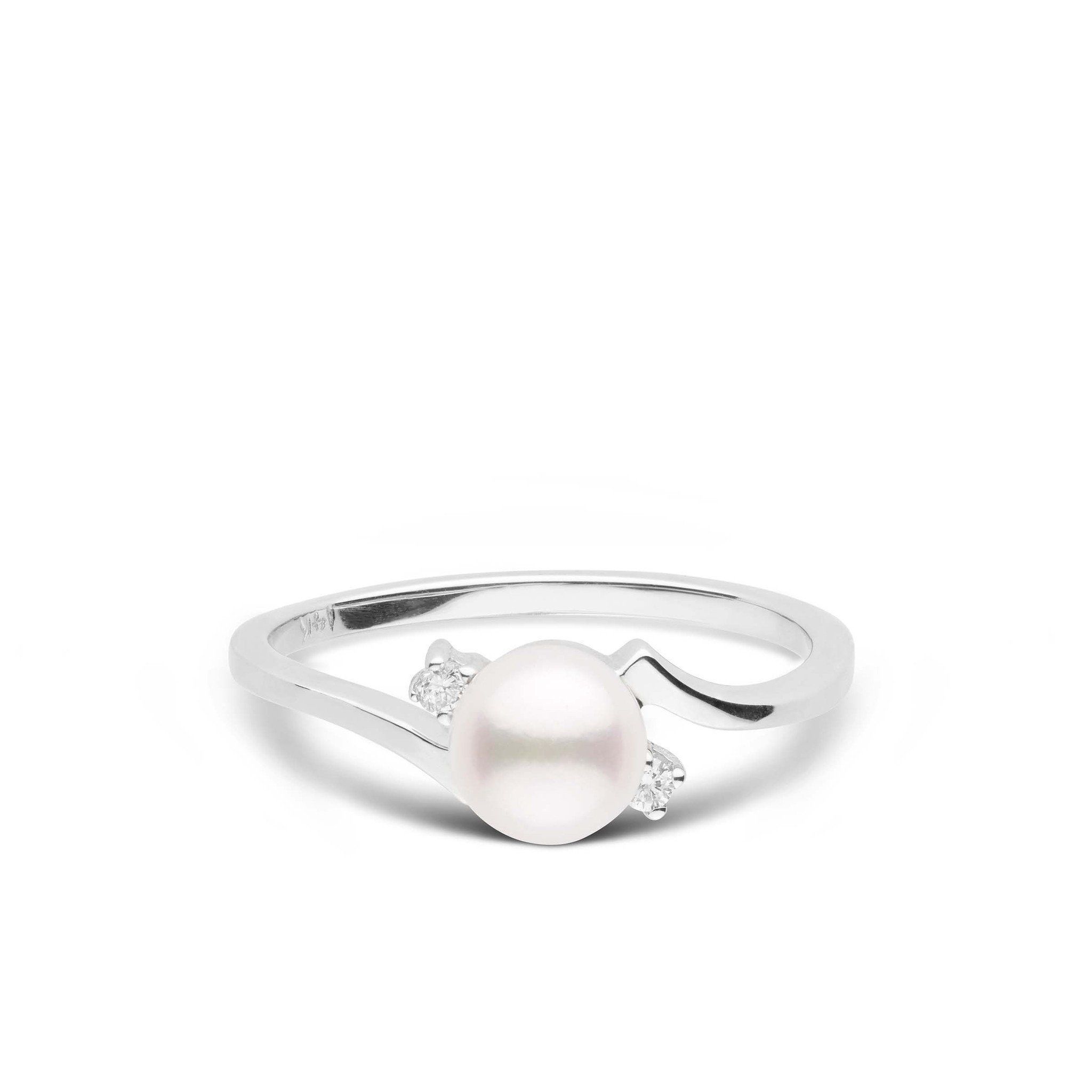 Starlight Collection Akoya Pearl and Diamond Ring white gold