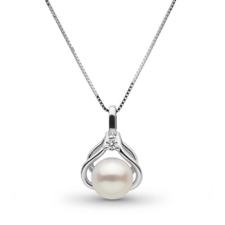 Tiara Collection Akoya Pearl and Diamond Pendant white gold