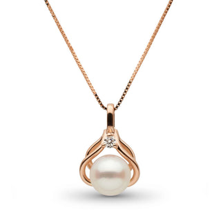 Tiara Collection Akoya Pearl and Diamond Pendant rose gold