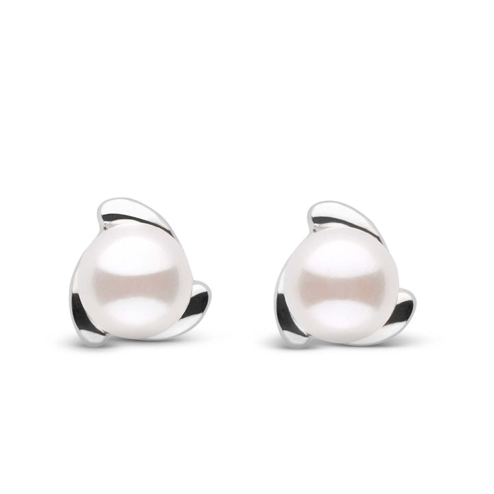 Trillium Collection Akoya Pearl Earrings white gold