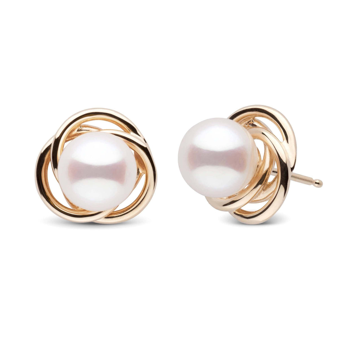 Trilogy Collection White Akoya Pearl Earrings