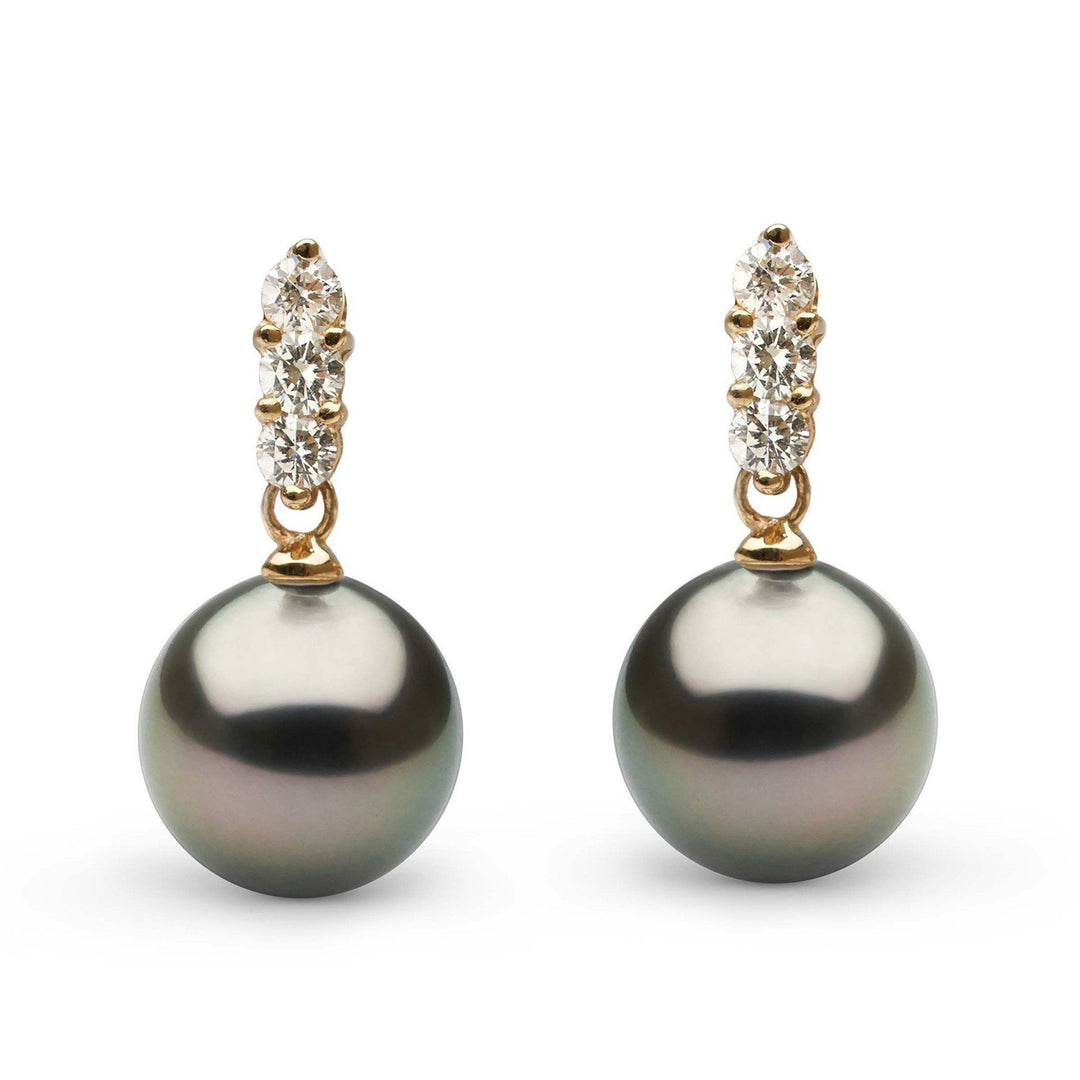 Trio Collection Tahitian 10.0-11.0 mm Pearl and Diamond Earrings