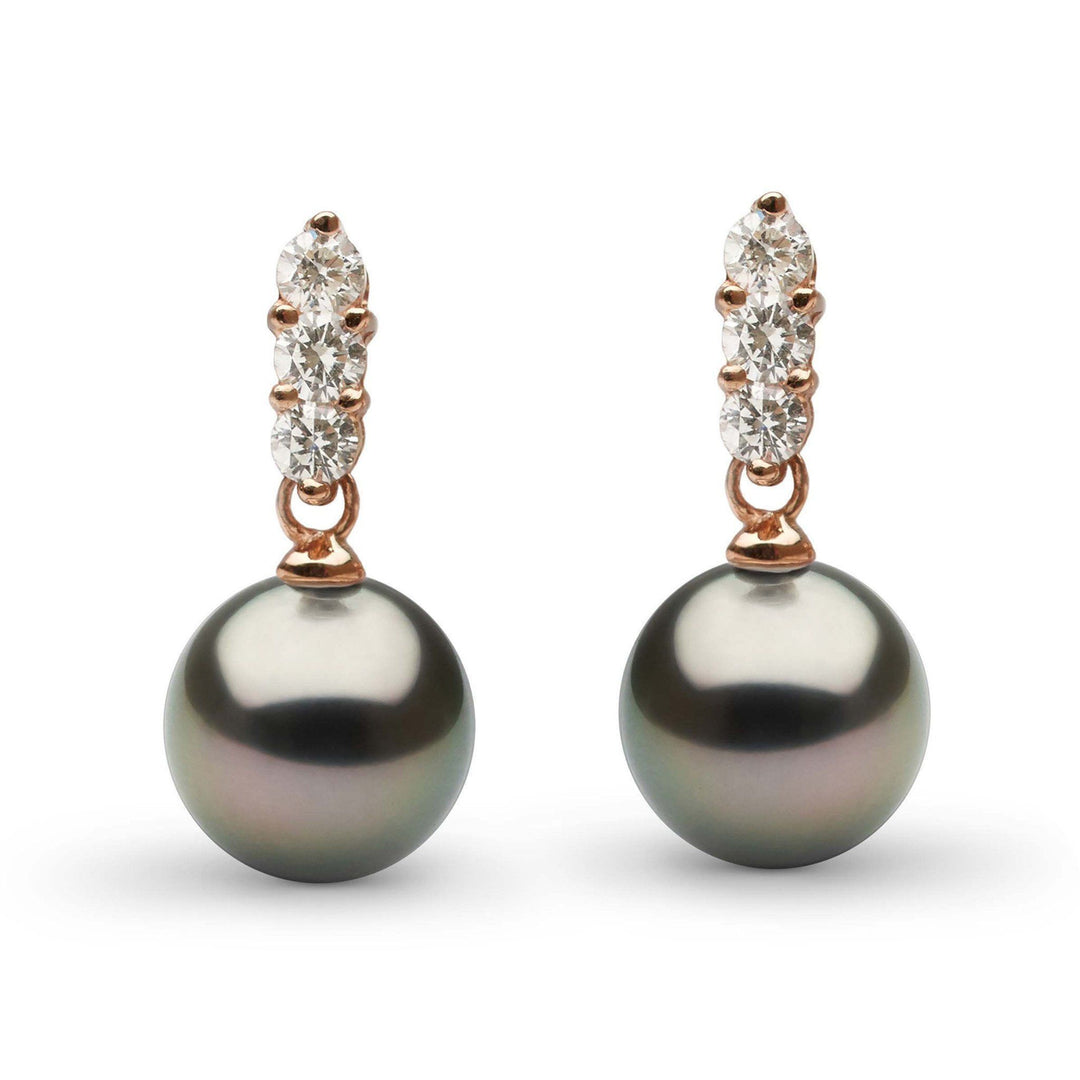 Trio Collection Tahitian 8.0-9.0 mm Pearl and Diamond Earrings – Pearl ...
