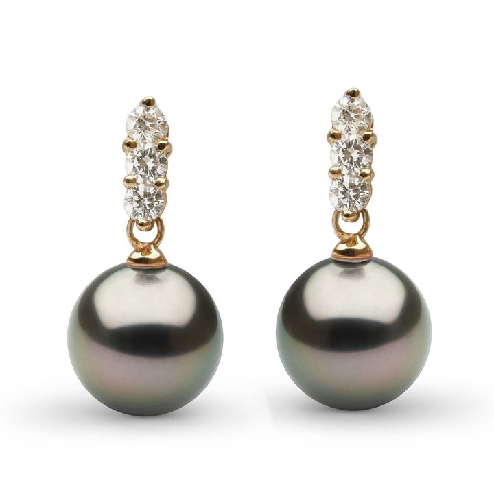 Trio Collection Tahitian 9.0-10.0 mm Pearl and Diamond Earrings