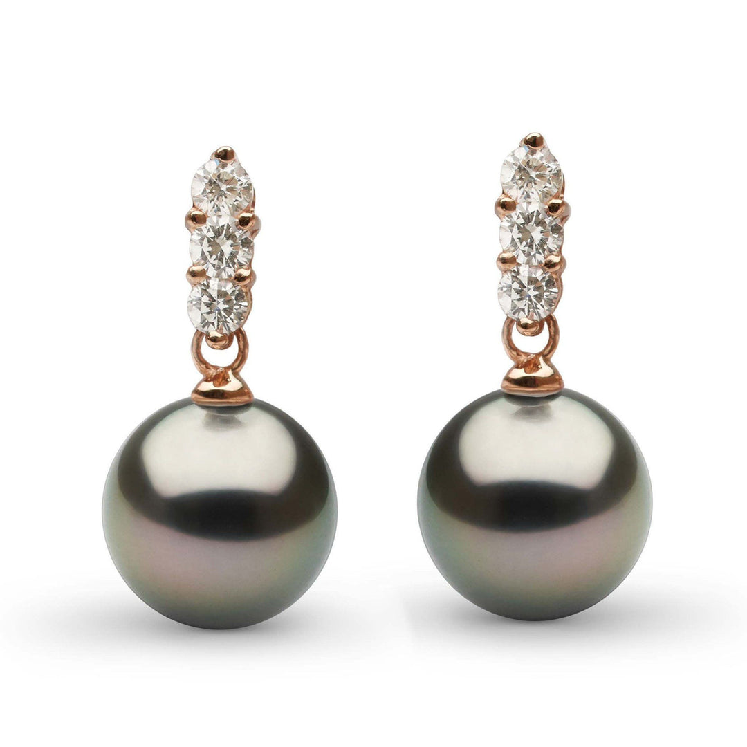 Trio Collection Tahitian 9.0-10.0 mm Pearl and Diamond Earrings