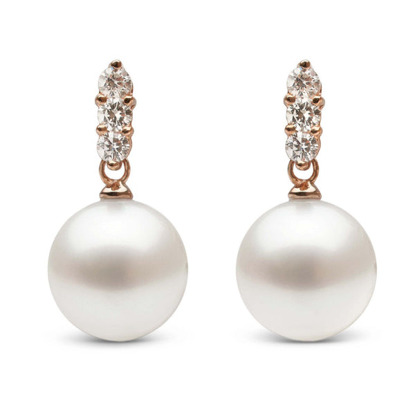 Trio Collection 11.0-12.0 mm White South Sea Pearl and Diamond Earrings rg