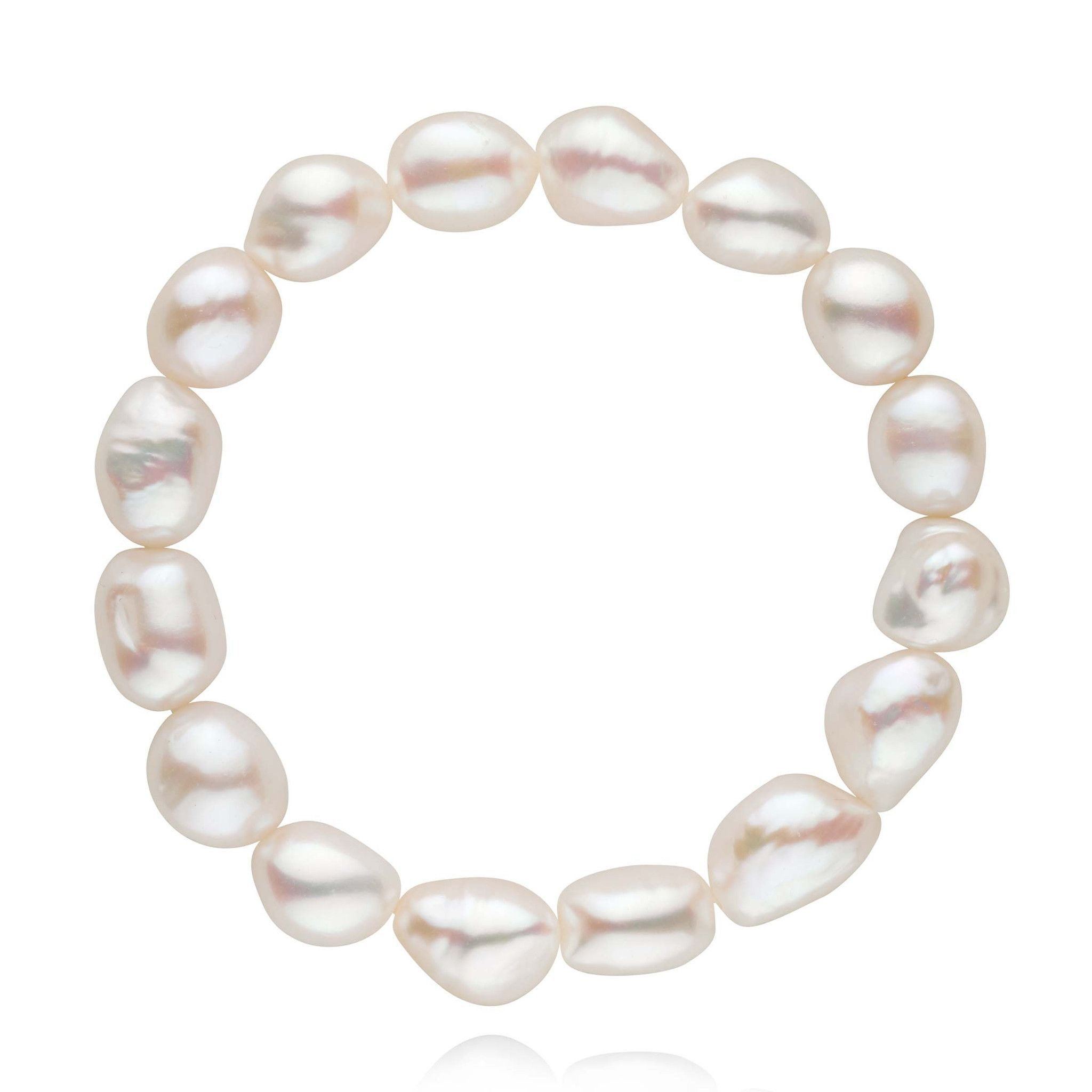 White Freshwater Baroque Pearl Bracelet