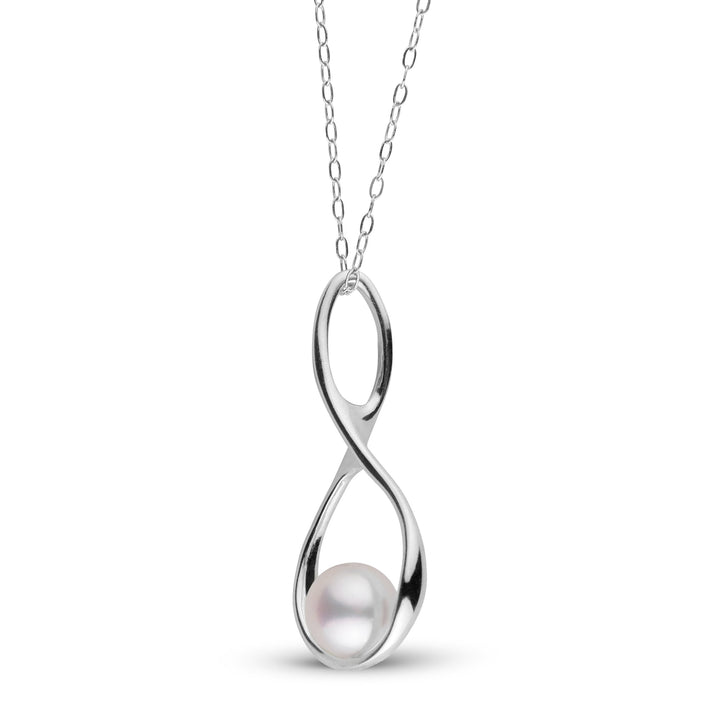 Wishbone Collection 7.0-7.5 mm Akoya Pearl Pendant white gold side