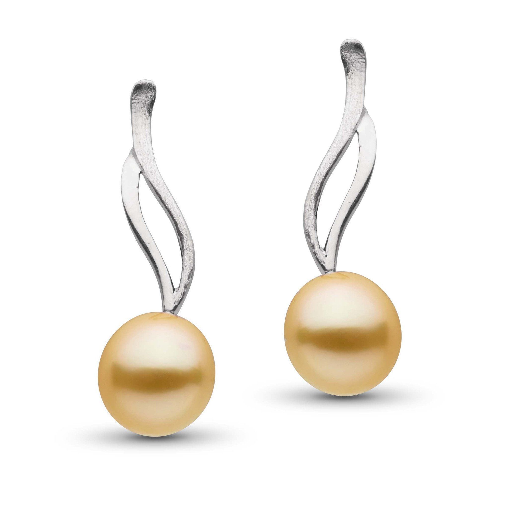 Wisp Collection Drop Golden South Sea 9.0-10.0 mm Pearl Earrings