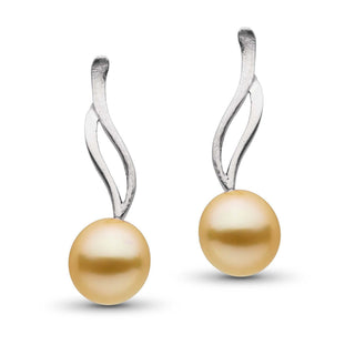 Wisp Collection Drop Golden South Sea 9.0-10.0 mm Pearl Earrings wg