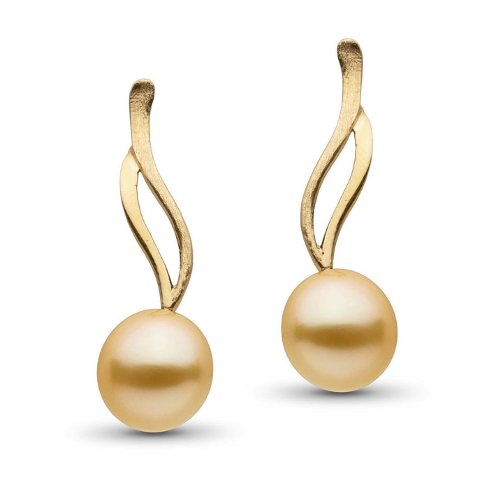 Wisp Collection Drop Golden South Sea 9.0-10.0 mm Pearl Earrings