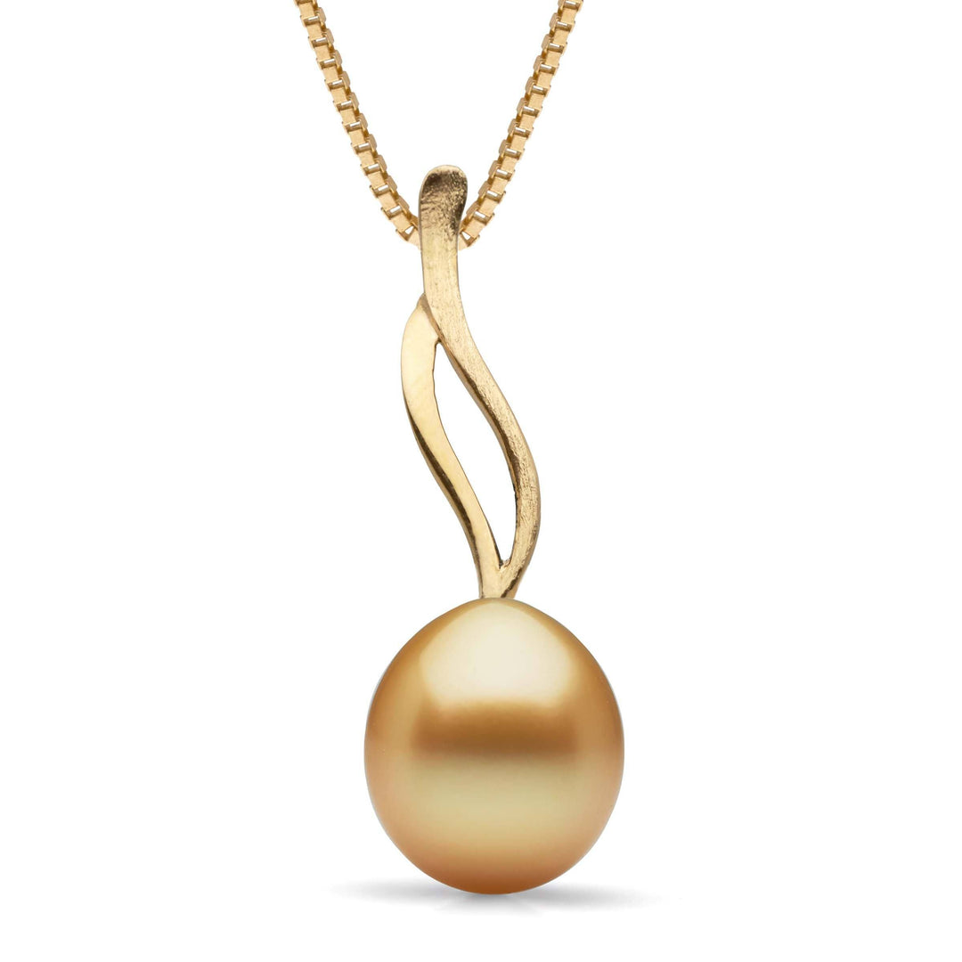 Wisp Collection Golden 9.0-10.0 mm South Sea Drop Pearl Pendant